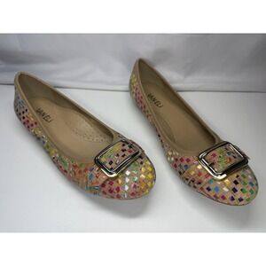 VANELi Shoes Womens Size 8N Multicolor Cork Ballet Flats Buckle Slip-On Narrow